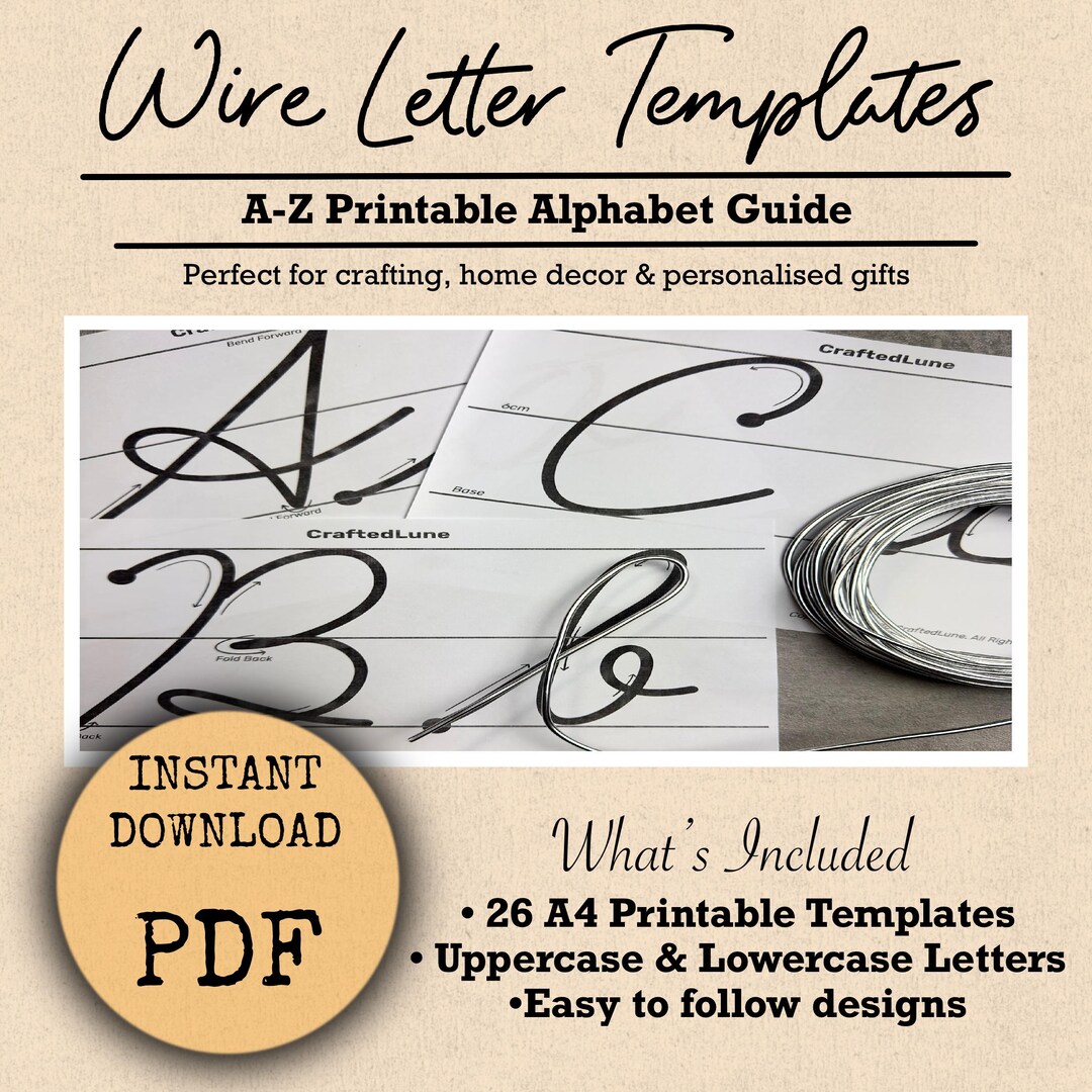Wire Letterforms Printable Wire Letter Templates A-Z | Alphabet Craft Pattern Guide ...