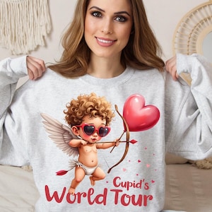 Cupidon Rétro Saint-Valentin I Clipart Saint-Valentin I Cadeau Saint-Valentin | Sublimation Saint-Valentin I Design T-Shirt Saint-Valentin