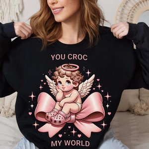 You Croc My World, CUPIDON  PNG, Clipart Saint-Valentin , Rétro Saint-Valentin , Sublimation Saint-Valentin ,T-Shirt Saint-Valentin