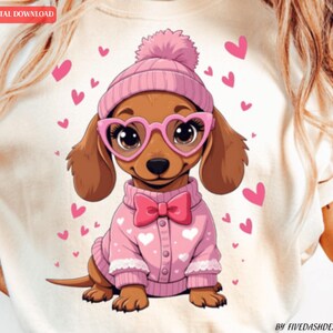 Teckel Saint-Valentin I Maman Chien pour la Saint-Valentin I PNG Chien I Clipart Chiot| Clipart Saint-Valentin |Sublimation Saint-Valentin