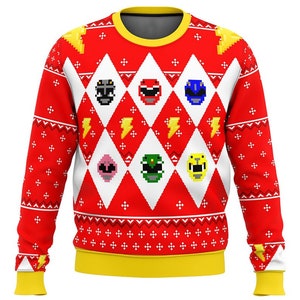 Mighty Morphin Power Ranger Green Ugly Sweater Christmas Party - T