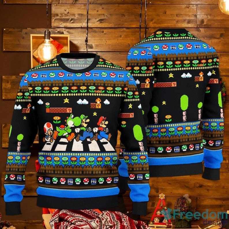 Men's Nintendo Ugly Christmas Mario and Bowser Sweatshirt – Fifth Sun