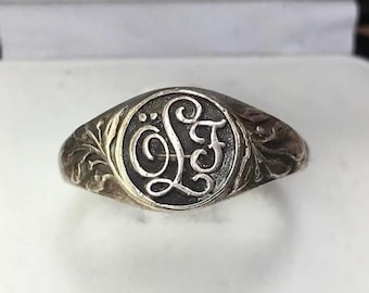 Größe 58, solider europäischer Vintage Siegelring