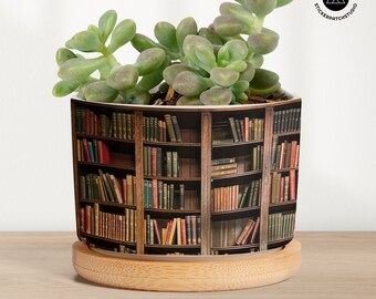 Book Vintage Plant Pot Succulent Planter, Book Club Gift, Teacher Gift, Gift For Her, Gift For Mom, Bookworm Gifts, Librarian Gift