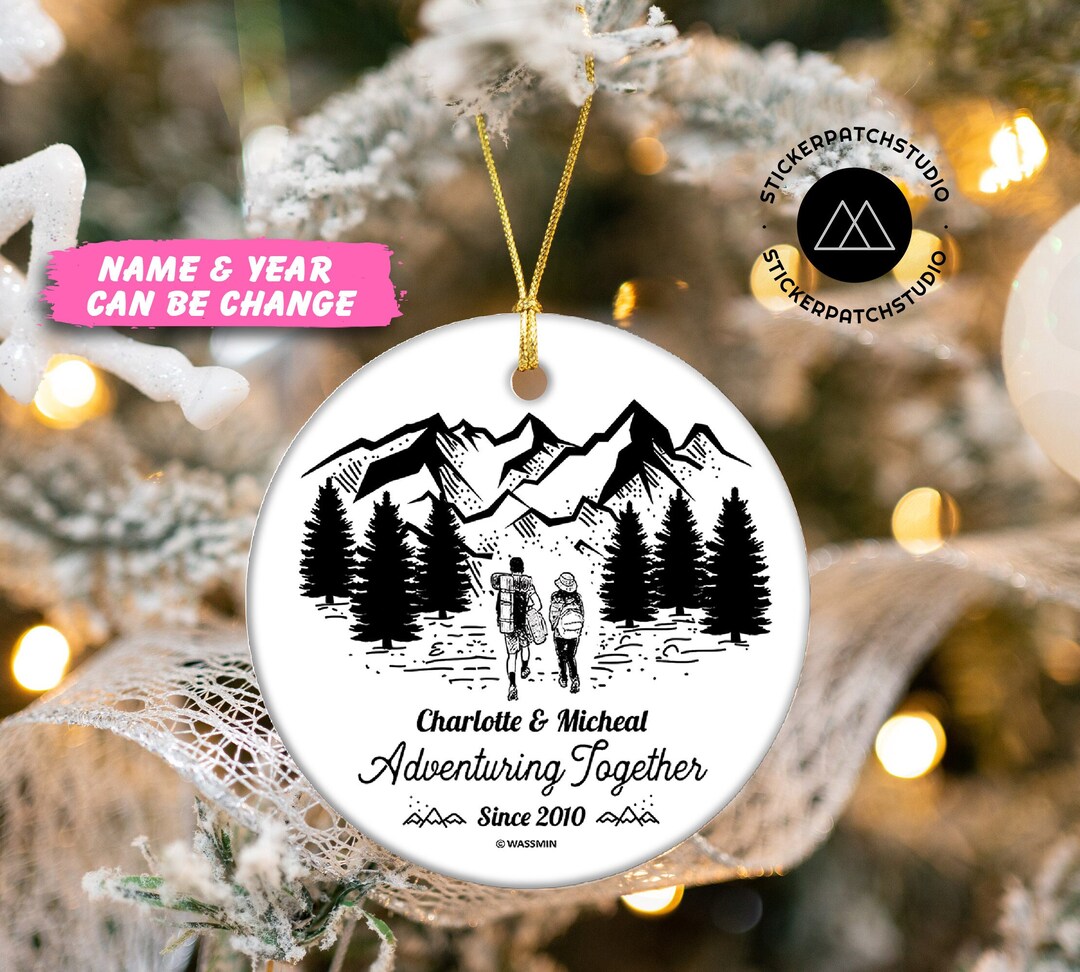 Personalized Camping Ornament Adventuring Together Couple, Christmas