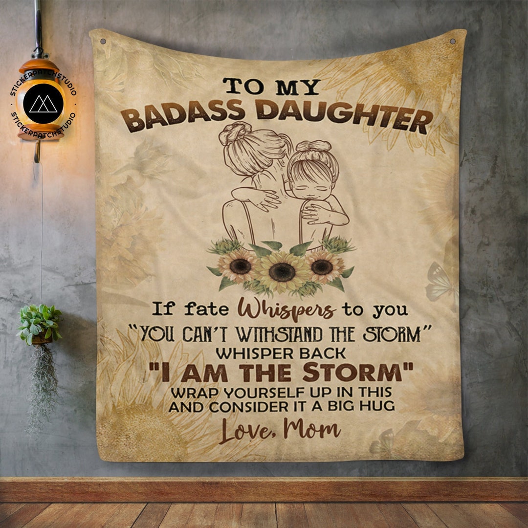 To My Badass Daughter Blanket From Mom, Christmas Blanket, Badass