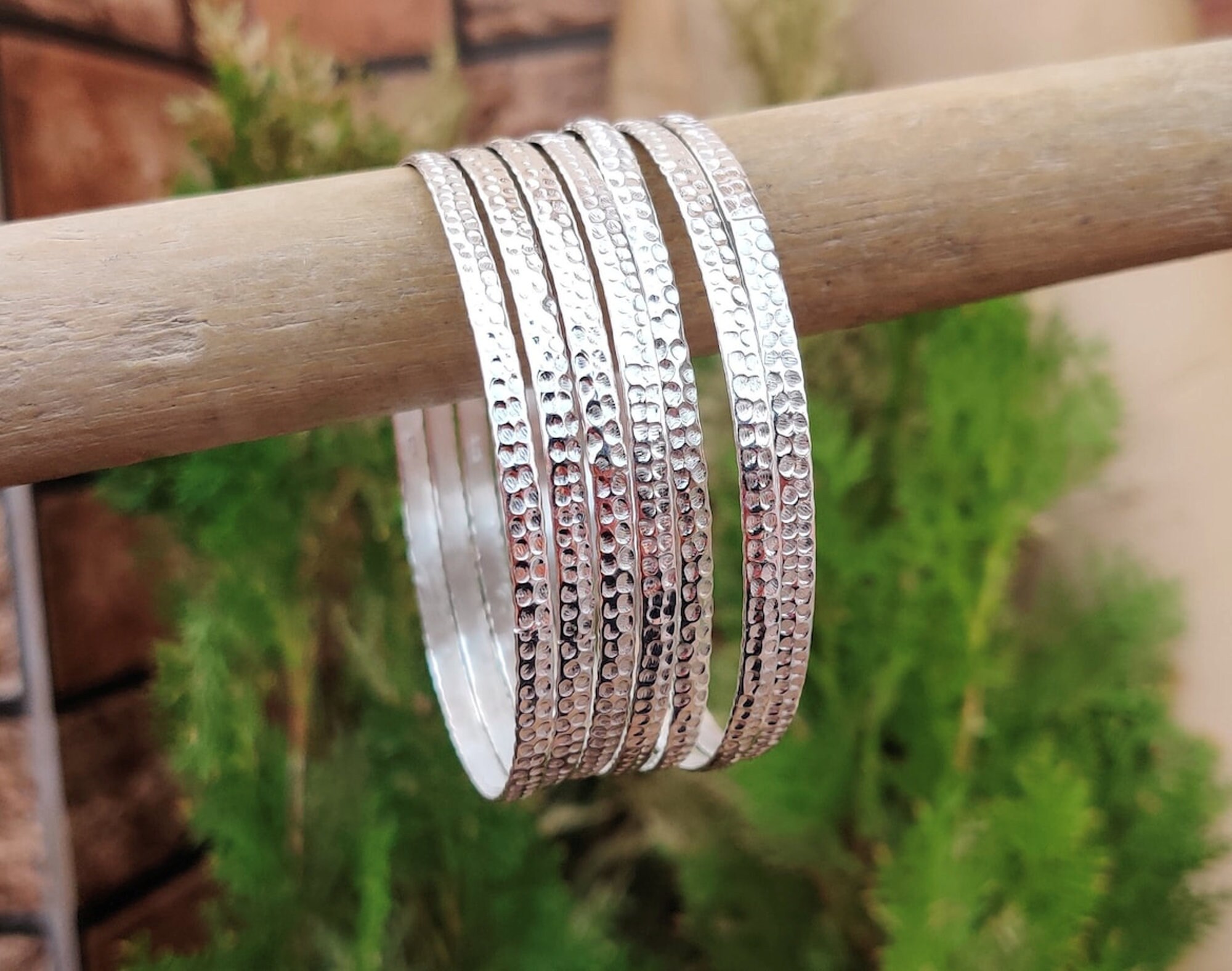 Boho 925 Sterling Silver Bangle Set - 7 Days of Bangles - Etsy