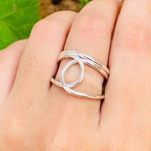 Adjustable Sterling Silver Band Ring: Handmade Thumb Ring