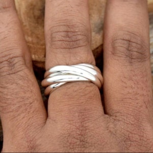 925 Sterling Silver Band Ring- Thick Thumb Ring for Women, Statement Ring, Christmas Gift, Wedding Jewelry- Elegant and Stylish Women's Ring