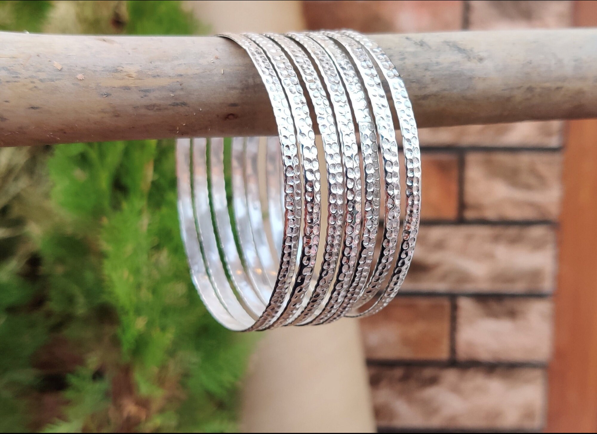 Boho 925 Sterling Silver Bangle Set - 7 Days of Bangles - Etsy