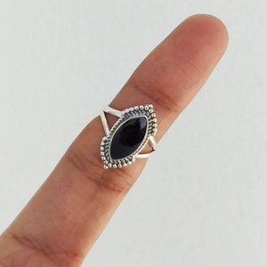 Black Onyx Sterling Silver Ring: Statement Jewelry