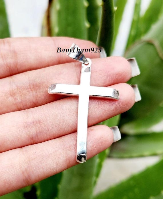 Handmade Heavy 925 Sterling Silver Cross Pendant