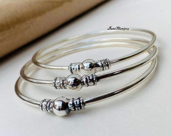 Set Of 3 Bangle, 925 Sterling Silver Bangle, Handmade Silver Bangles, Stacking Bracelets, Mexico Jewelry, Gift For Her, Bangles For Women