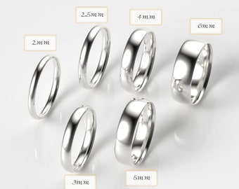 Handmade Sterling Silver Band Ring: Comfort Fit Wedding Jewelry (2-6 mm Width)
