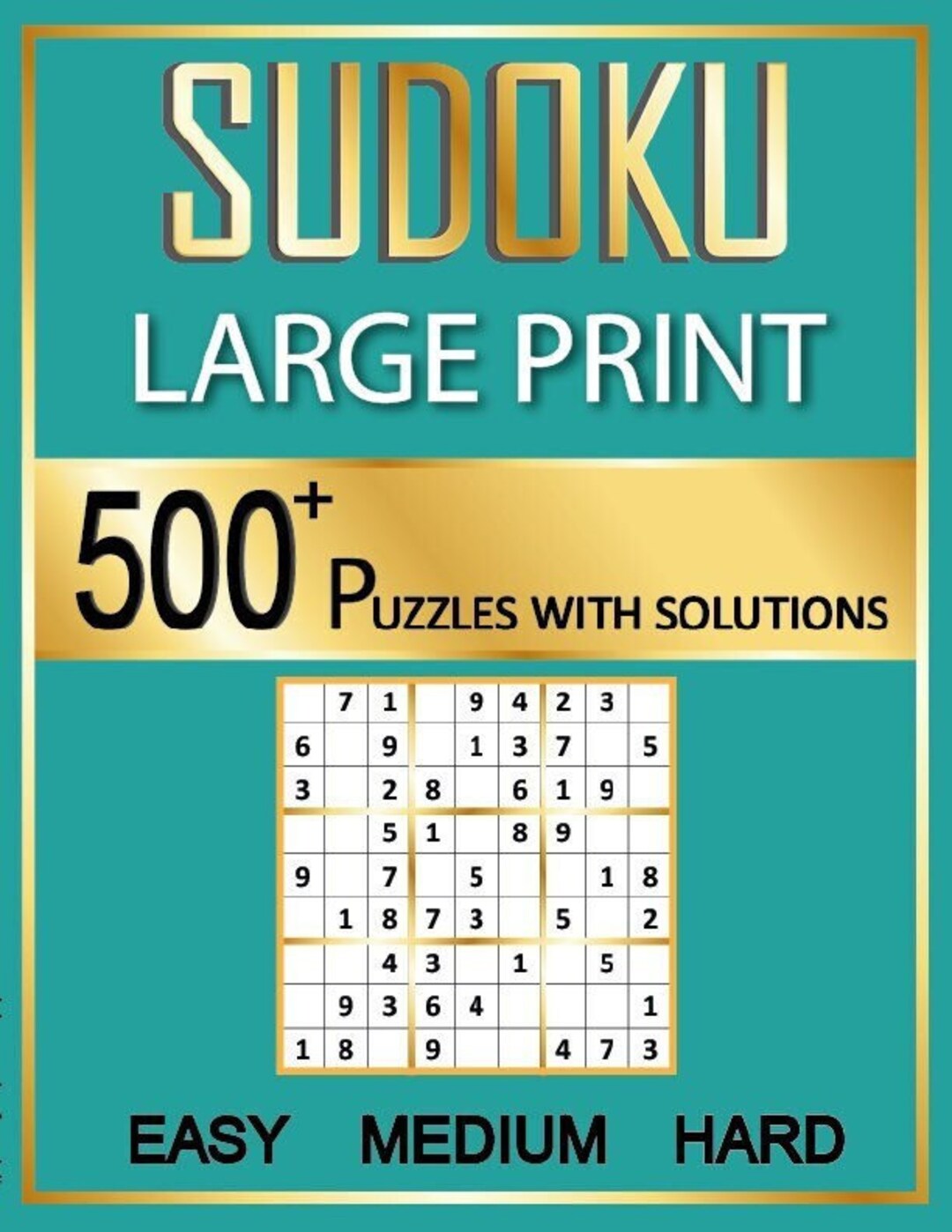 500 Printable Sudoku Puzzles for Adults Easy to Hard With Etsy