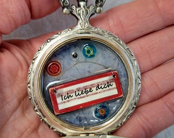 Special locket with love message from a pocket watch case