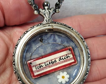Special locket with love message from a pocket watch case