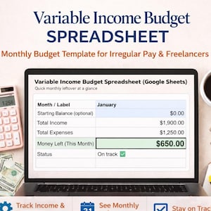 Hoja de cálculo definitiva para presupuesto de ingresos variables / Salario irregular, plantilla para autónomos (Hojas de cálculo de Google)
