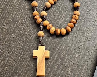 Olive wood Pocket rosary from Nazareth - Made and blessed in the Holy Land