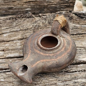 Unique Hand made Clay oil lamp from Jerusalem the Holy Land