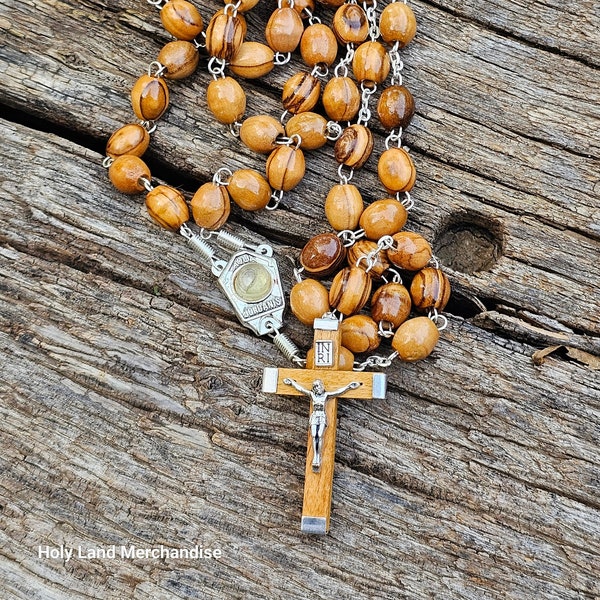 Rosary  Olive wood A pendant with water from the Jordan River Wearable Handmade