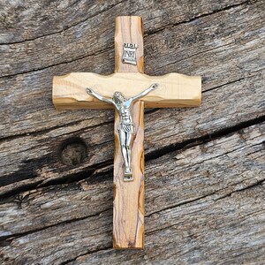 Blessed Hand made Bethlehem Olive Wood Cross 12cm Pocket crosses, Comfort crosses, Holding crosses, Natural wood crosses, Bethlehem crosses