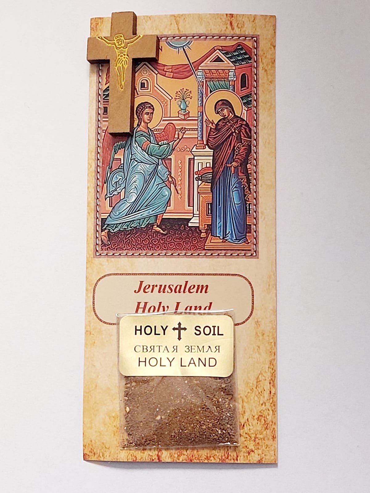 A Blessed Soil From Jerusalem With a Wooden Cross and an Olive - Etsy