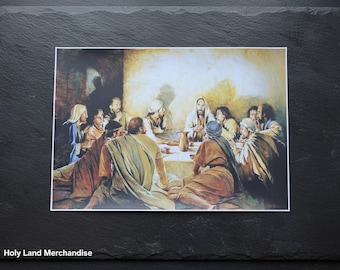 Das letzte Abendmahl Leinwanddruck 20×30 cm | Jesus und Apostel | Christliche Wandkunst | Heiliges Land Glaube Wohnkultur