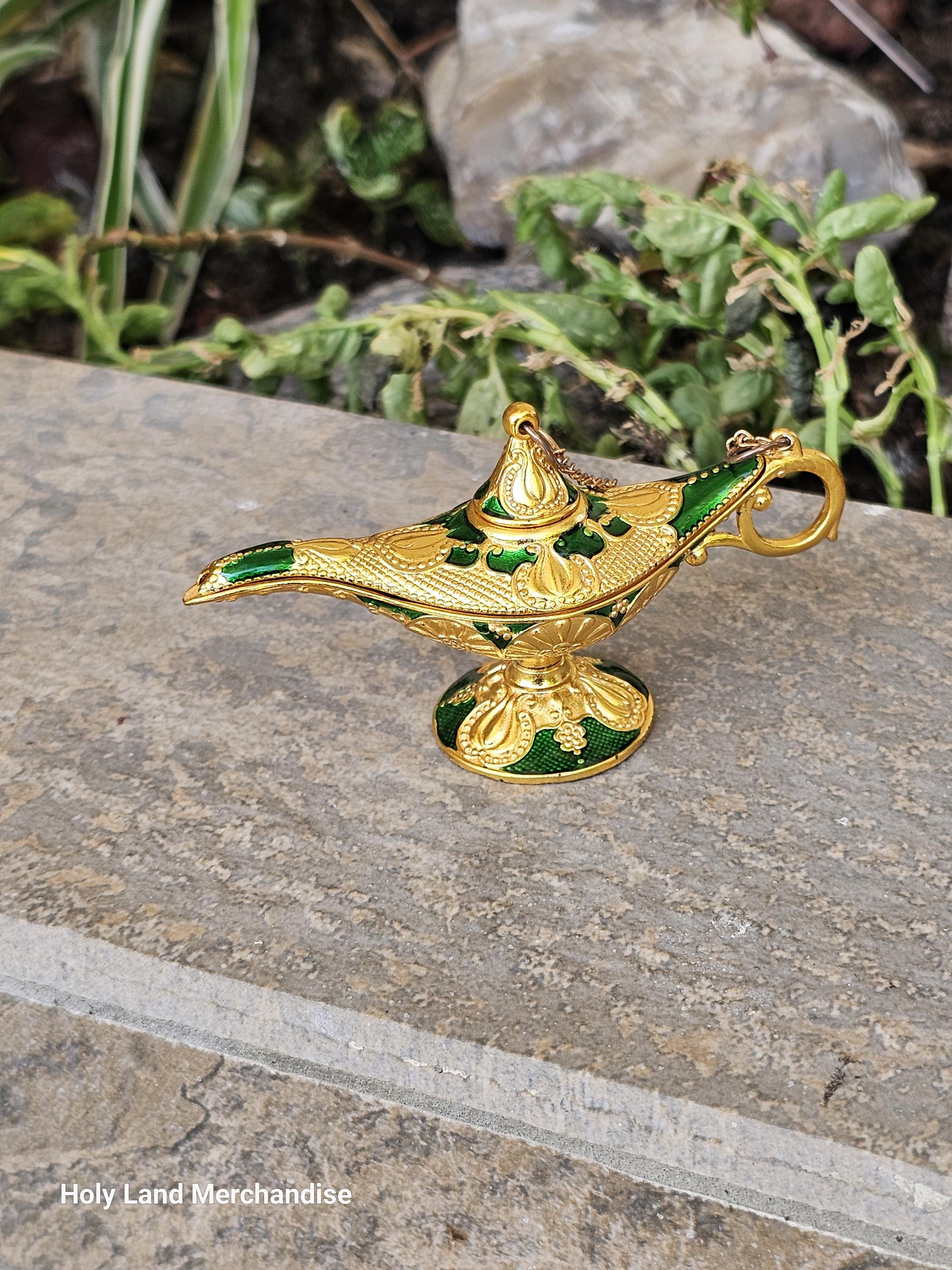A Small Aladdin Oil Lamp Moroccan Lamp Green Glaze - Etsy