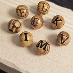 Personalized Wood Beads: Custom Engraved, Handmade Jewelry Charms