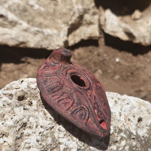 Hand made Clay oil lamp from Jerusalem the Holy Land