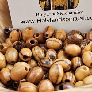 Handmade Olive Wood Beads 10mm: Holy Land Craft Supplies