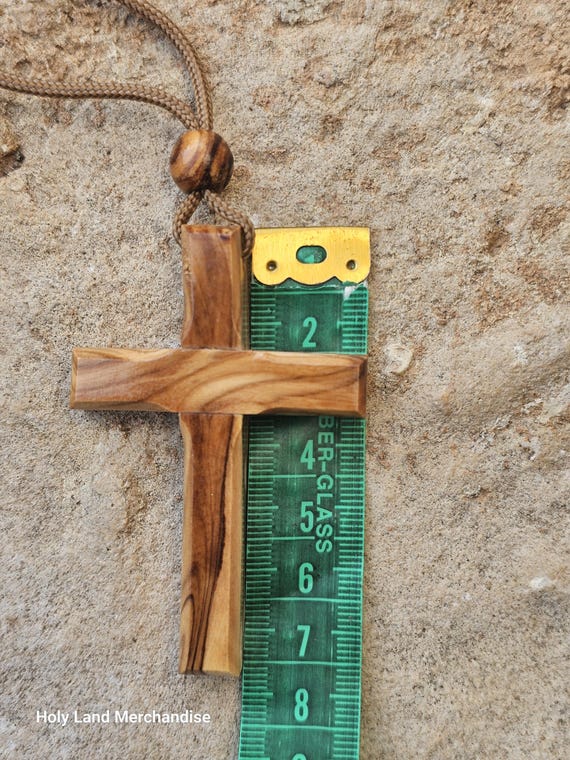 Handmade 7cm Olive Cross Car Charm, Religious Rearview Mirror