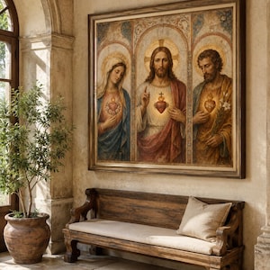 Three Hearts of the Holy Family - Etsy