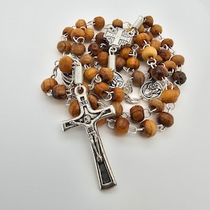 Handmade Rosary Olive Wood 4mm Beads from Bethlehem the Holy Land
