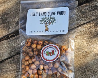 125 Handmade Holy Land Olive Wood Beads, 6mm Round Beads with 2.5-3mm Hole, Perfect for Jewelry Making, Rosaries, Christian Crafts