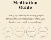 Rosary Meditation Guide Printable — 20 Mysteries with Holy Land Locations | Catholic Prayer PDF | Joyful Luminous Sorrowful Glorious