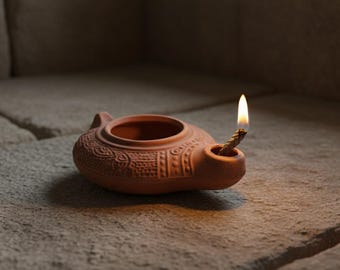 陶器製古代オリーブオイルランプ | オイルランプ | クラシックユダヤ