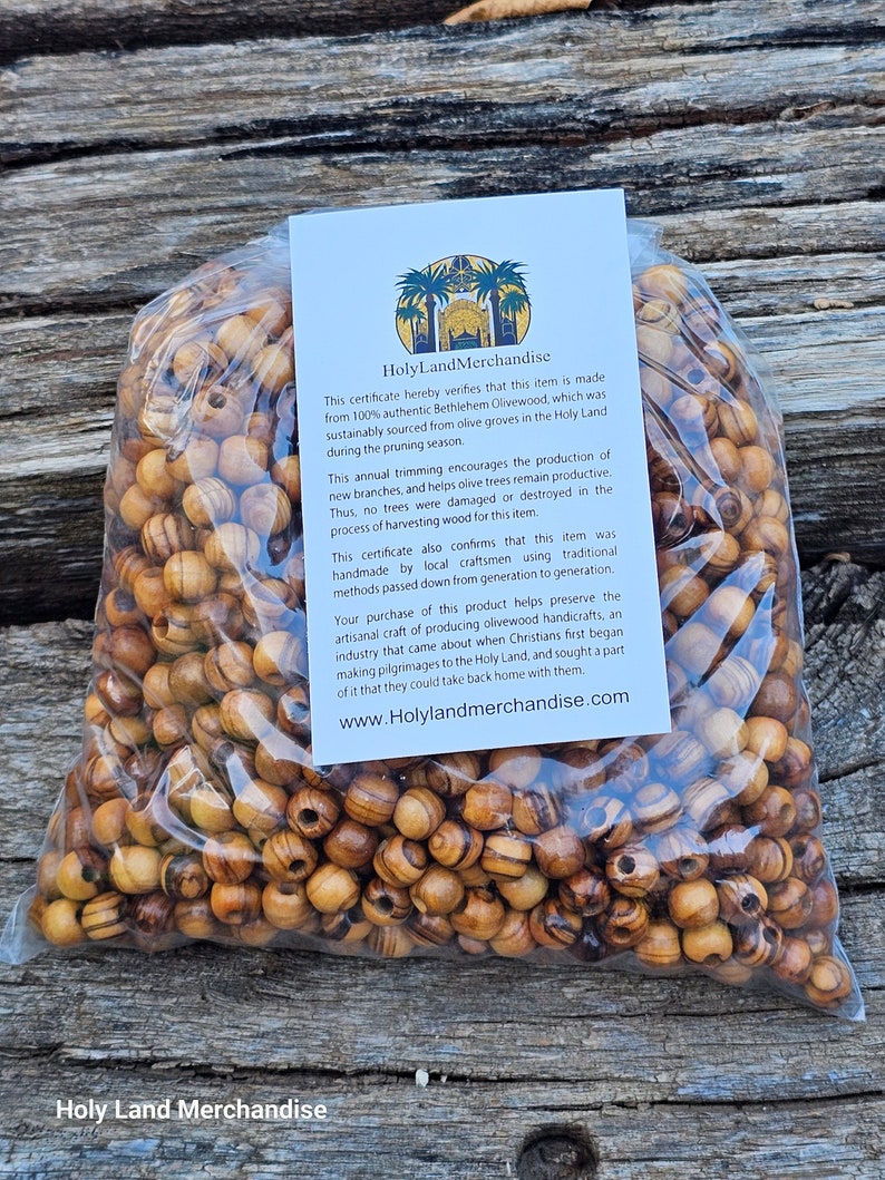 Holy Land Olive Wood Round Beads 
10mm
125 beads pack