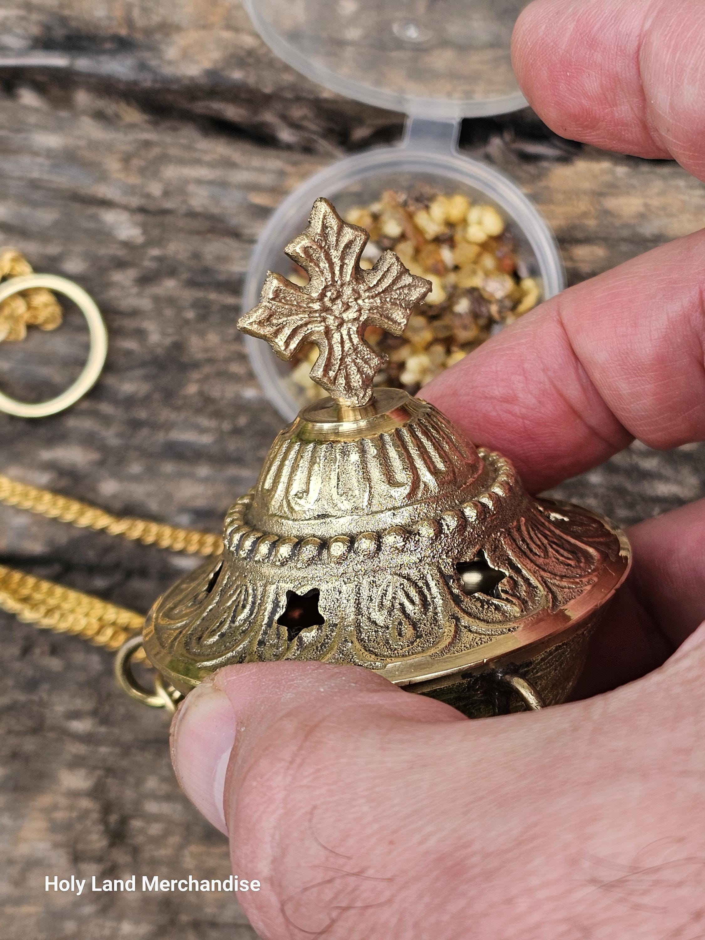 Deluxe Orthodox Hanging Censer Set – Cast Brass Incense Burner ...