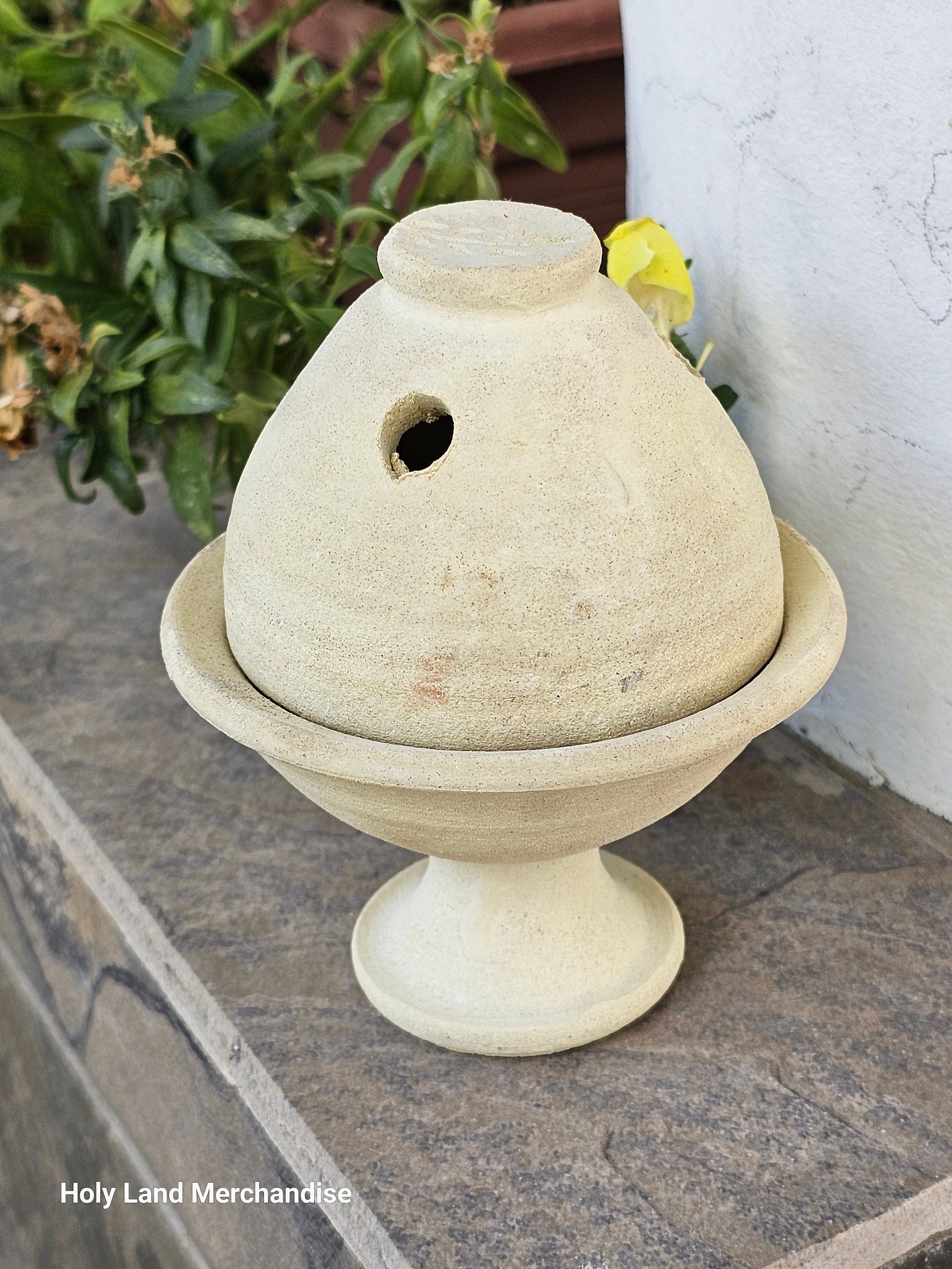 14cm Hand made Clay Incense burner from the Holy Land comes with sample of incense