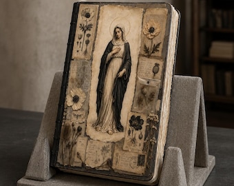 Virgin Mary Noir Botanical Junk Journal Printable