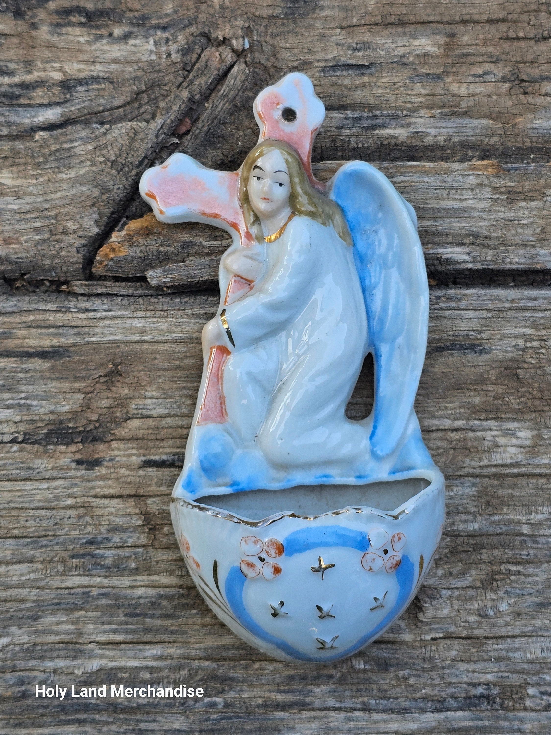 アンティーク陶器製聖水盤：聖地の宗教的な洗礼盤 - Etsy 日本