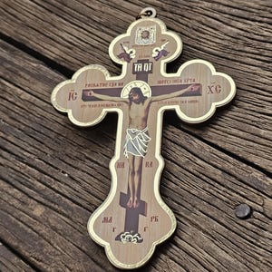 Wooden Hanging Cross for Home or Car