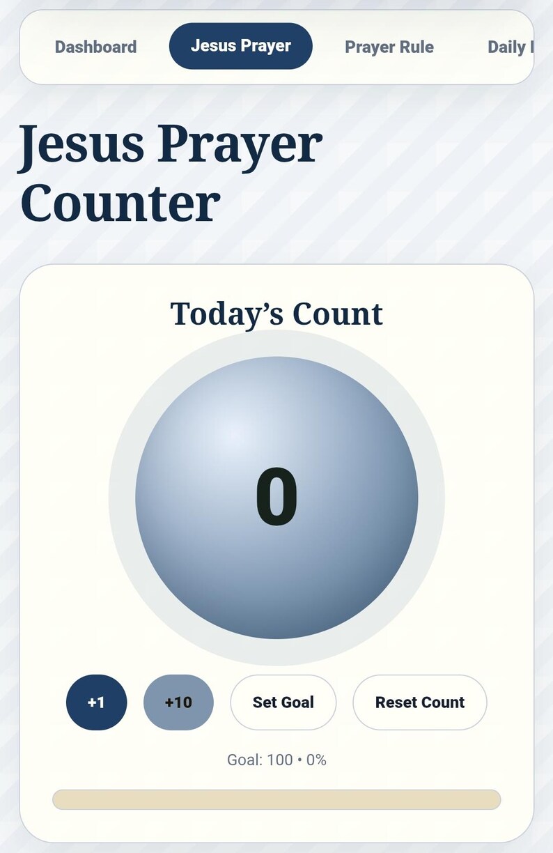 Gui Exercises In Html And Javascript Jesus Prayer Rule Tracker HTML, Orthodox Prayer Counter, Daily Prayer ...
