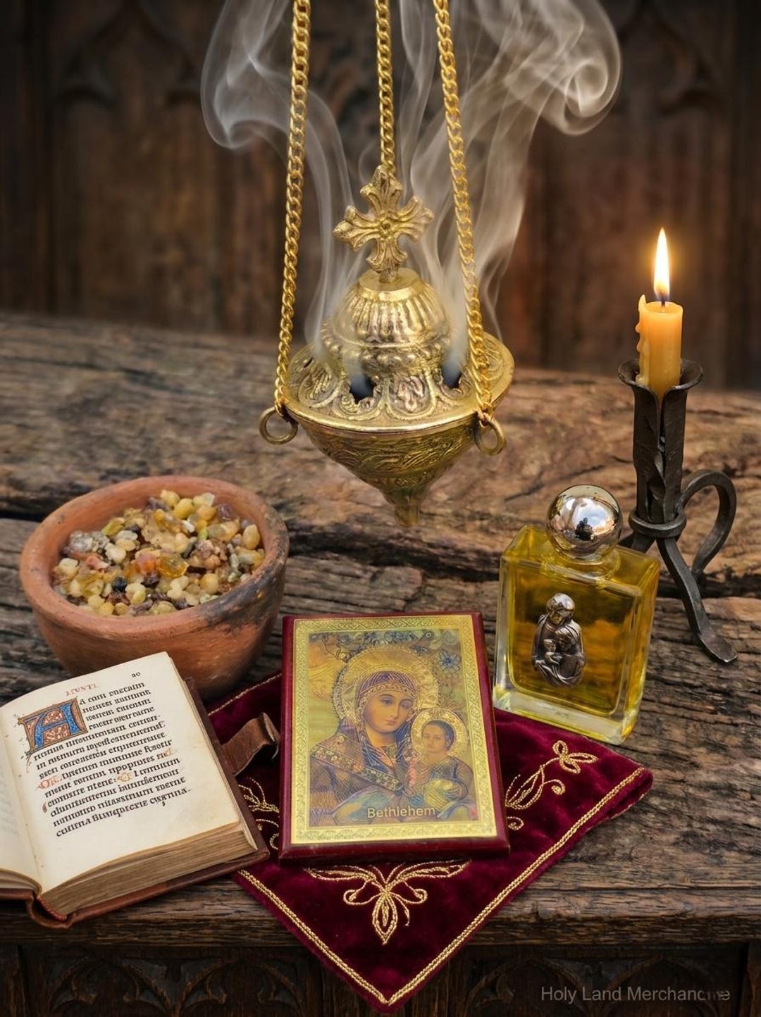 Deluxe Orthodox Hanging Censer Set – Cast Brass Incense Burner ...