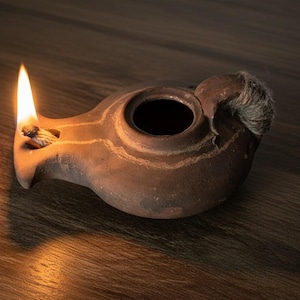 Unique Hand made Clay oil lamp from Jerusalem the Holy Land