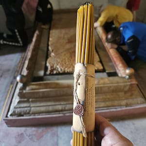 Brown Beeswax 33 Candles Blessed And Lited In the The Church of the Holy Sepulchre, Jerusalem the Holy land