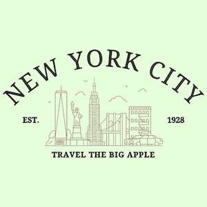 New York City Embroidery Design, Machine Embroidery, Logo Design, Cities Location, Trendy File, Instant Digital Download Files, Pes, Hus
