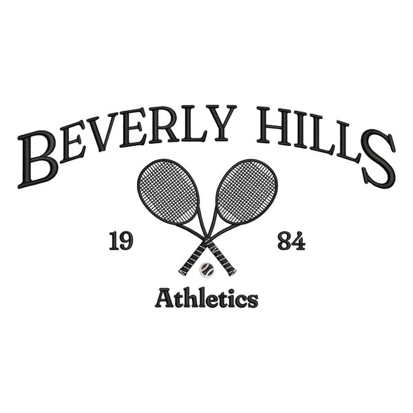 Beverly Hills Athletics embroidery design, Tennis embroidery file, City embroidery design, Pes, Dst, Jef, Hus, Sew, Exp, Xxx, Vp3, Dgt